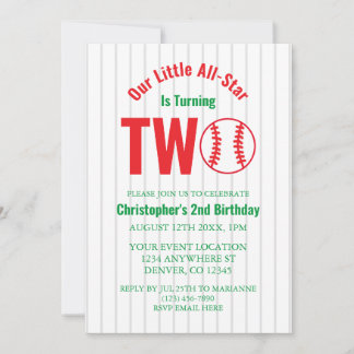 All-Star Baseball 2. Geburtstag Einladung