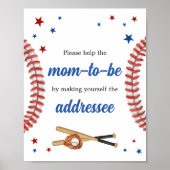 All Star Baseball Baby Shower Envelope Station Poster (Vorne)