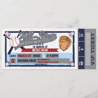 All Star Baseball Baby Shower Ticket Einladung