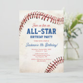 All-Star-Baseball-Geburtstagseinladung Einladung (Stehend Vorderseite)