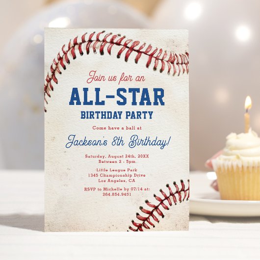 All-Star-Baseball-Geburtstagseinladung Einladung