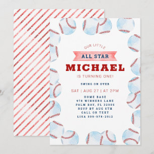 All-Star Baseball Geburtstagsparty Einladung