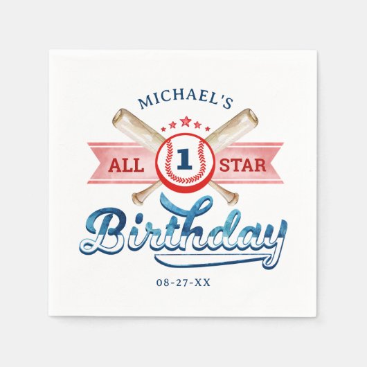 All-Star Baseball Geburtstagsparty Napkins Serviette (Vorderseite)