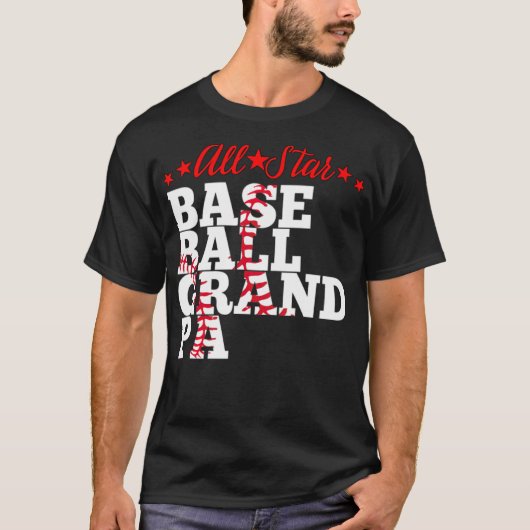 All Star Baseball Großvater Baseball Amriker T-Shirt (Vorderseite)