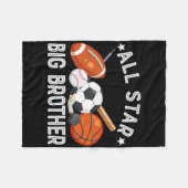 All Star Big Brother Of The Birthday Sketll Soccer Fleecedecke (Vorderseite (Horizontal))