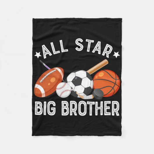 All Star Big Brother Of The Birthday Sketll Soccer Fleecedecke (Vorderseite)