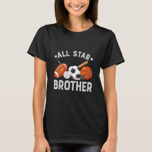 All Star Bruder des Geburtstagsjungen Sketll Fußba T-Shirt