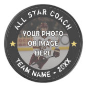 ALL STAR COACH Foto Text und Farbe Eishockey Puck (Vorderseite)