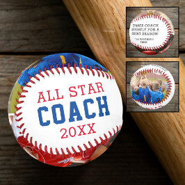 ALL STAR COACH Vielen Dank 2 Foto Personalisiert Baseball