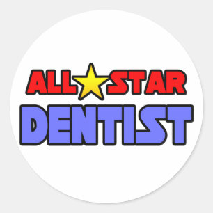 All Star Dentist Runder Aufkleber