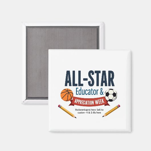 All-Star Educator Appreciation Magnet (Vorderseite/Rückseite)