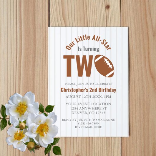 All-Star Football 2nd Birthday Einladung