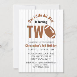All-Star Football 2nd Birthday Einladung