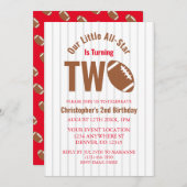 All-Star Football 2nd Birthday Einladung (Vorne/Hinten)