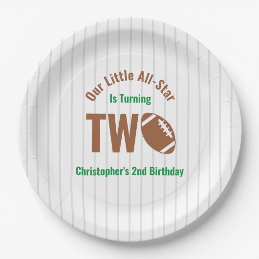 All-Star Fußball 2. Geburtstag Pappteller (Vorderseite)