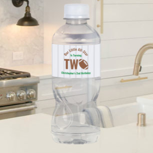 All-Star Fußball 2. Geburtstag Wasserflaschenetikett