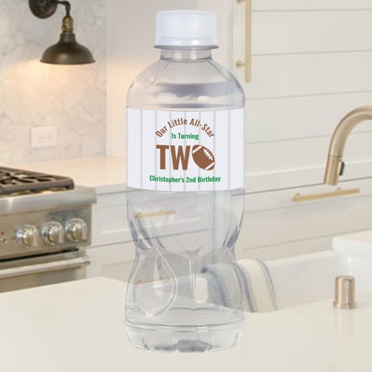 All-Star Fußball 2. Geburtstag Wasserflaschenetikett