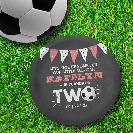 All-Star Fußball Ball 2. Geburtstag Pappteller