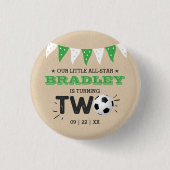 All-Star Fußball Ball 2. Geburtstag Party Button (Vorderseite)