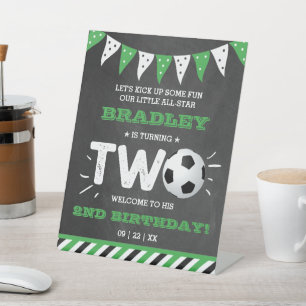 All-Star Fußball Ball 2. Geburtstag Willkommen Sockelschild