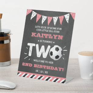 All-Star Fußball Ball 2. Geburtstag Willkommen Sockelschild