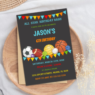 All-Star Game Day Party Card für Kinder Einladung