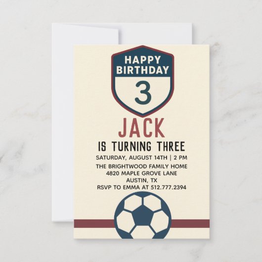 All-Star-Jungen-Fußball Moderne Fußballparty 3. Einladung (Vorderseite)