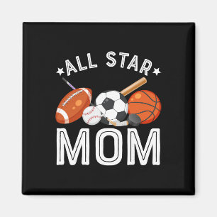 All Star Mama des Geburtstagsjungen Sketll Fußball Magnet