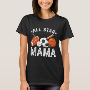 All Star Mama des Geburtstagsjungen Sketll Fußball T-Shirt