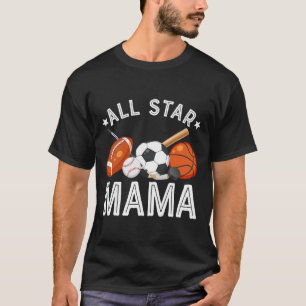 All Star Mama des Geburtstagsjungen Sketll Fußball T-Shirt
