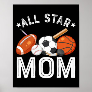 All-Star-Mutter des Geburtstagsjungen Sketll Fußba Poster