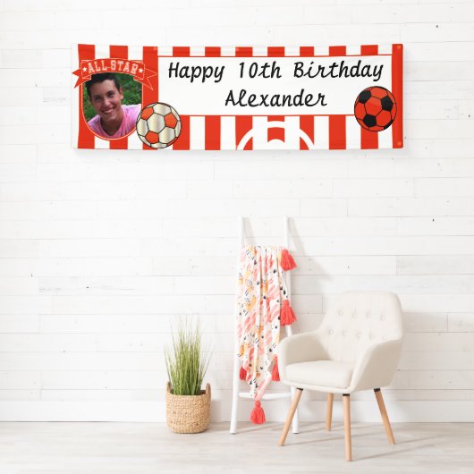 All Star Occasion Soccer Banner - Orange (Insitu)