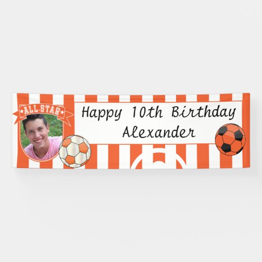 All Star Occasion Soccer Banner - Orange (Horizontal)