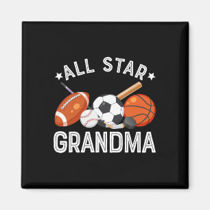 All-Star-Oma des Geburtstagsjungen Sketll Fußball Magnet