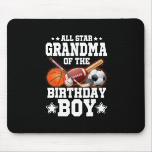 All-Star-Oma des Geburtstagsjungen Sketll Fußball Mousepad