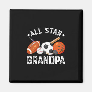 All Star Opa des Geburtstagsjungen Sketll Fußball Magnet