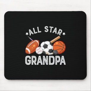 All Star Opa des Geburtstagsjungen Sketll Fußball Mousepad