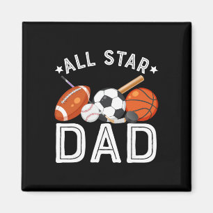All Star Papa des Geburtstagsjungen Sketll Fußball Magnet