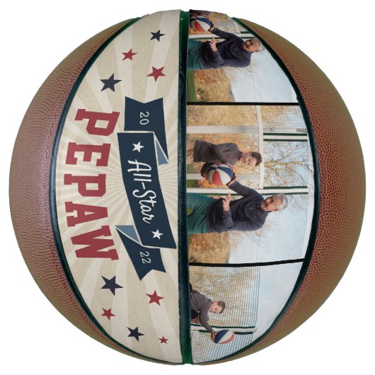All-Star Pepaw Custom Foto Opa Basketball (Vertikal)