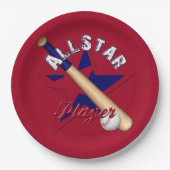 All-Star-Player,Ball Player-Rot-Teller Pappteller (Vorderseite)