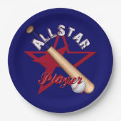All-Star-Player,Ball Players-Blue Paper-Teller Pappteller (Vorderseite)