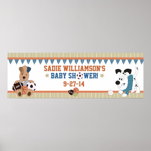 All-Star Puppies Baby Shower Banner Poster (Vorne)