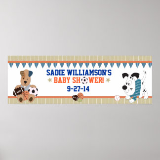 All-Star Puppies Baby Shower Banner Poster