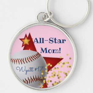 All-Star rosa Glitter-Baseball-Mama Schlüsselanhänger