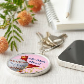All-Star-Rosa-Glitzer-Baseball-Mama Schlüsselanhänger (Seite)
