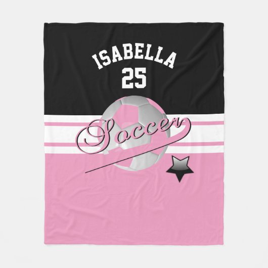 All Star Soccer | Rosa Fleecedecke (Vorderseite)