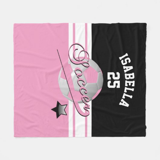 All Star Soccer | Rosa Fleecedecke (Vorderseite (Horizontal))