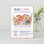  ALL STAR SPORT Baby Gender Reveal Invitation Einladung (Stehend Vorderseite)
