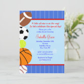 All-Star- Sport-Babyparty-Einladung Einladung (Stehend Vorderseite)