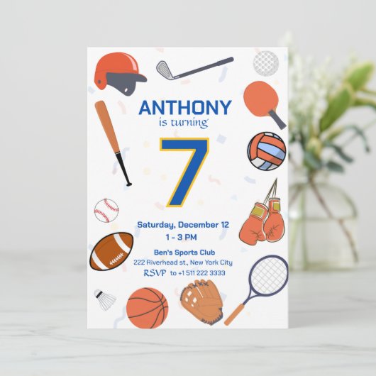 All-Star-Sport-Bash 3 Einladung (Stehend Vorderseite)